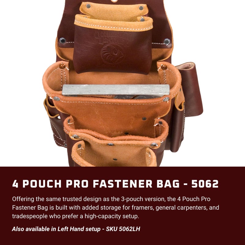 Occidental Leather 4 Pouch Pro Fastener Bag - 10 Pockets & Tool Holders - Made in USA - Image 2
